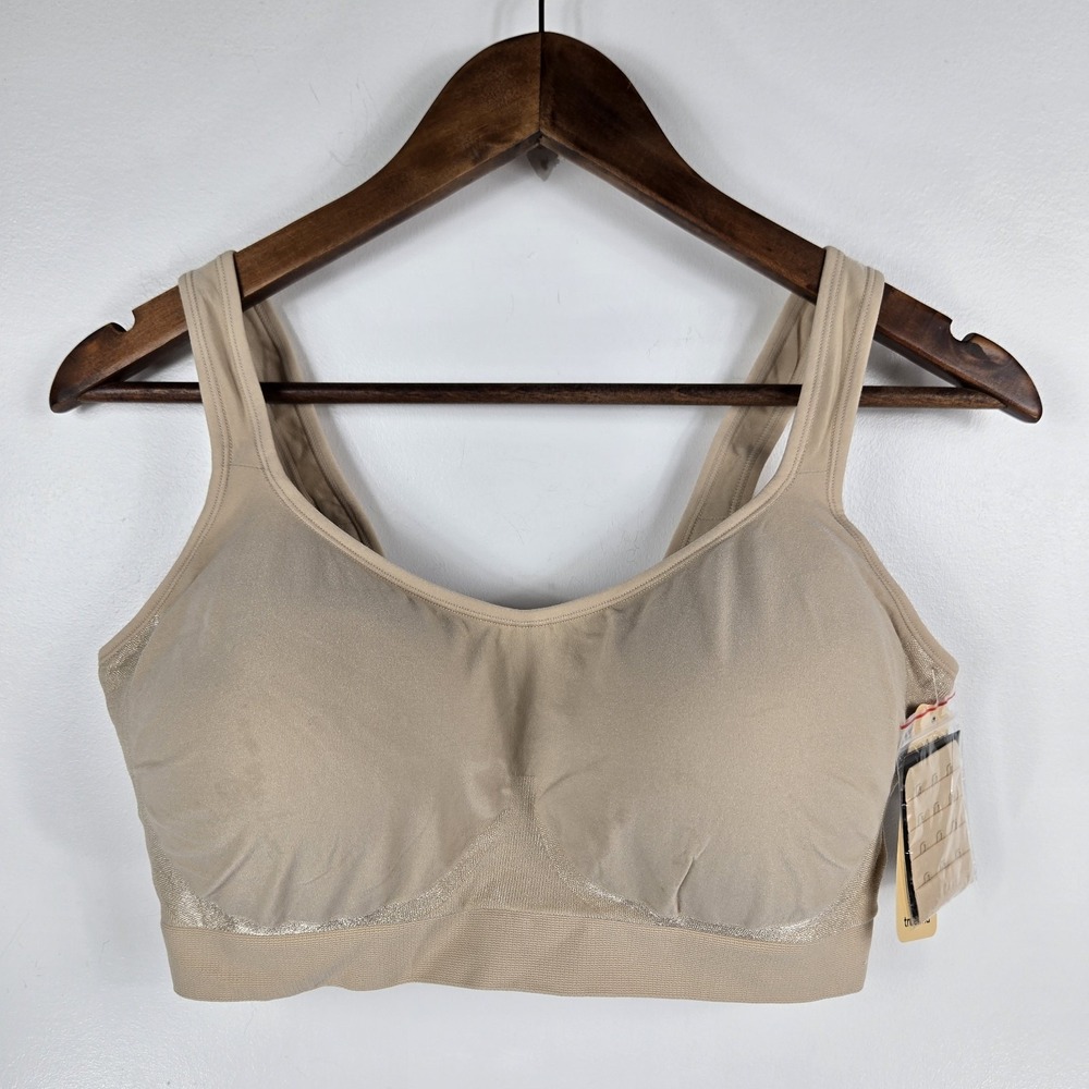 Truekind‎ 10022 Women's Size 3XL Daily Comfort Wirefree Shaper Bra Beige NWT